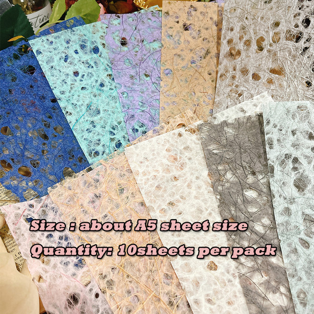 10sheets Rainbow Hollow Tissue Paper Texture Material Paper Fancy Premium  Card Pack Light Weight Craft Paper